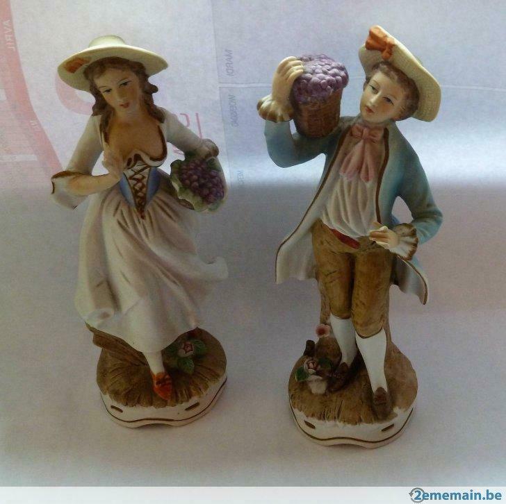 2 sujets en porcelaine biscuit anciens
