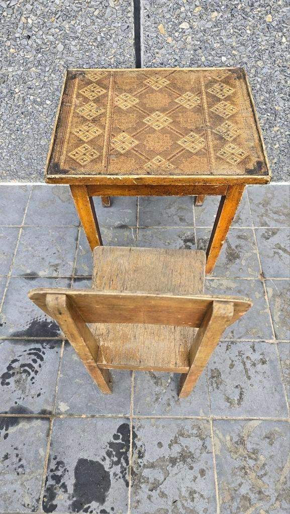 Ensemble de table, carrelage et chaise vintage pour enfants, Enlèvement ou Envoi, Utilisé