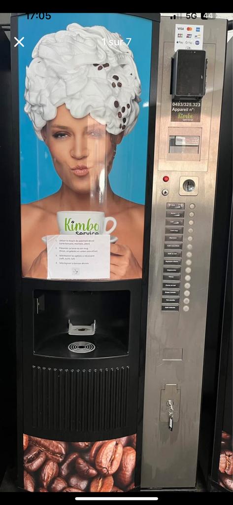 Distributeur de café, boissons chaudes, Enlèvement