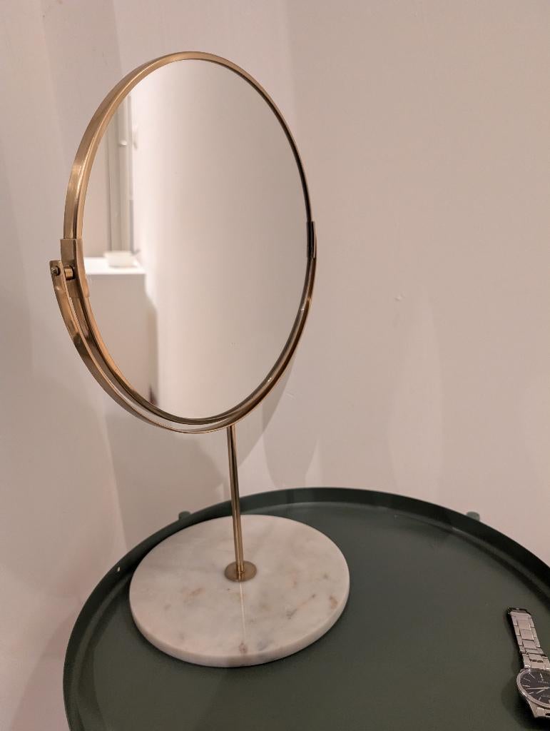Zara Home dubbelzijdige spiegel — 49 cm — 15€, Ophalen, Minder dan 50 cm, Rond, Zo goed als nieuw
