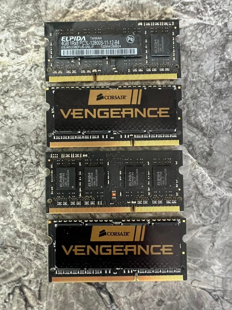 16 gb Corsair Vengeance 4 x 4gb 1rx8 pc3l-12800s-11-12-b4, Enlèvement, Comme neuf, 16 GB