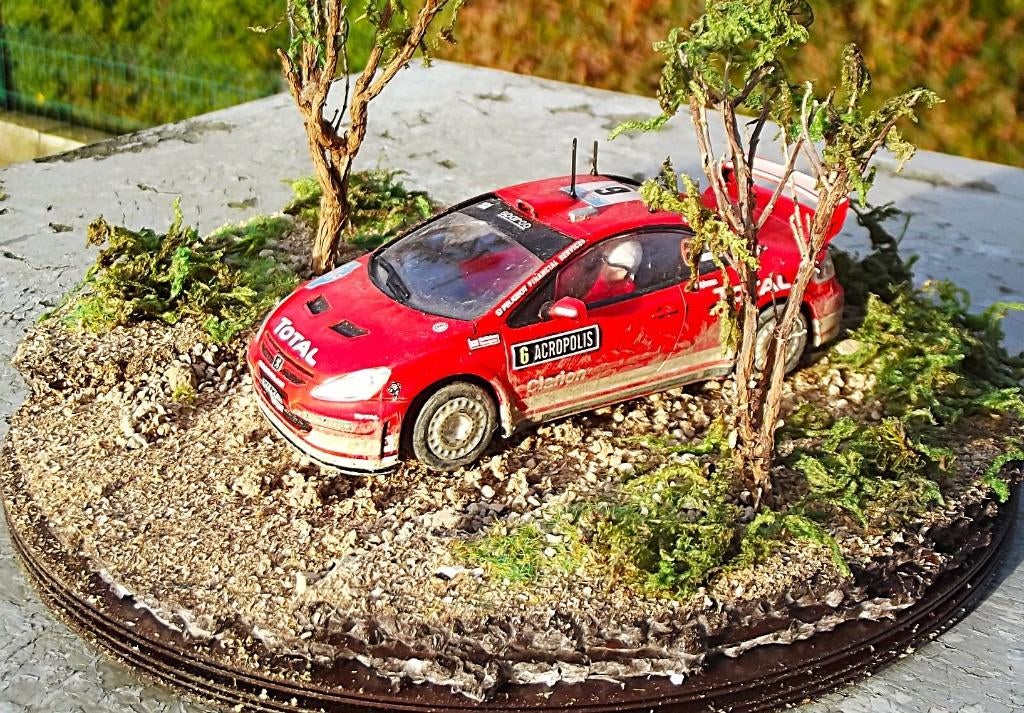 Diorama Peugeot 307 WRC H. ROVANPERA - Rallye Acropole 2004, Ophalen, Gebruikt, 1:35 tot 1:50, Diorama