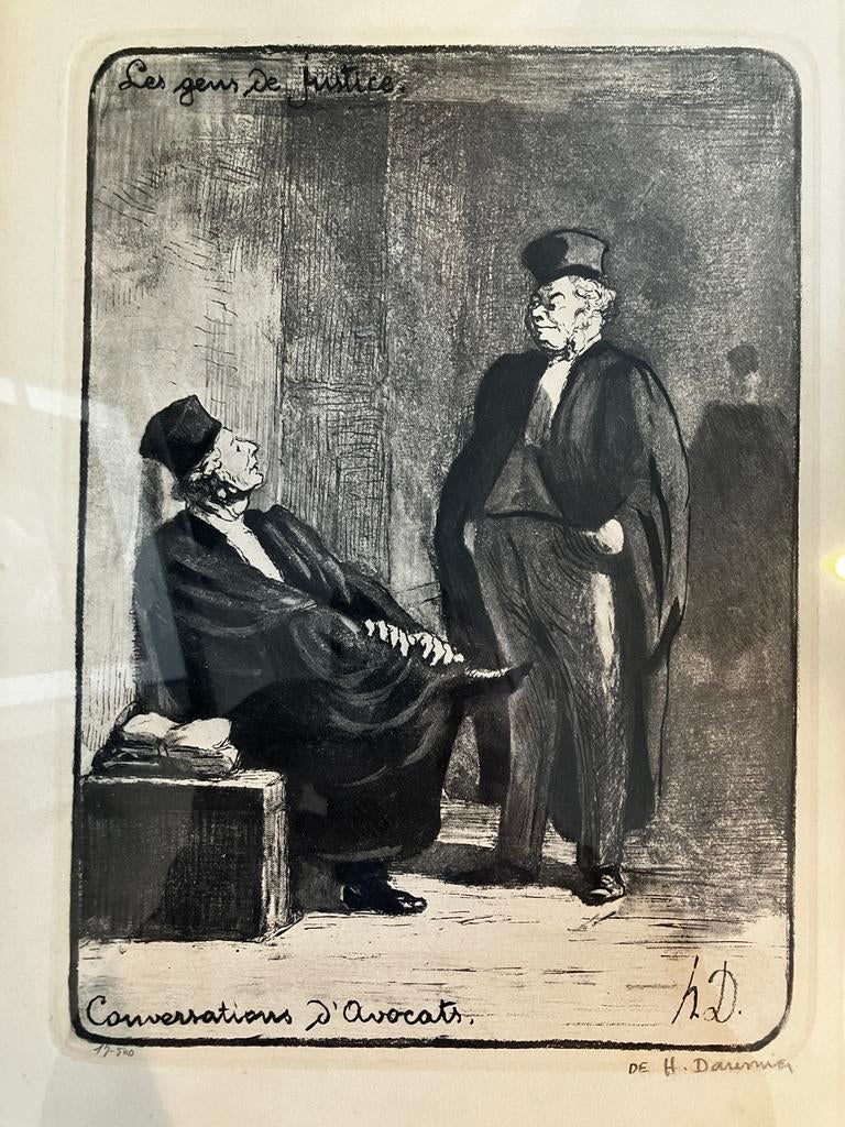 Ets Honoré Daumier (1808-1879) Les gens de justice, Antiek en Kunst, Ophalen of Verzenden
