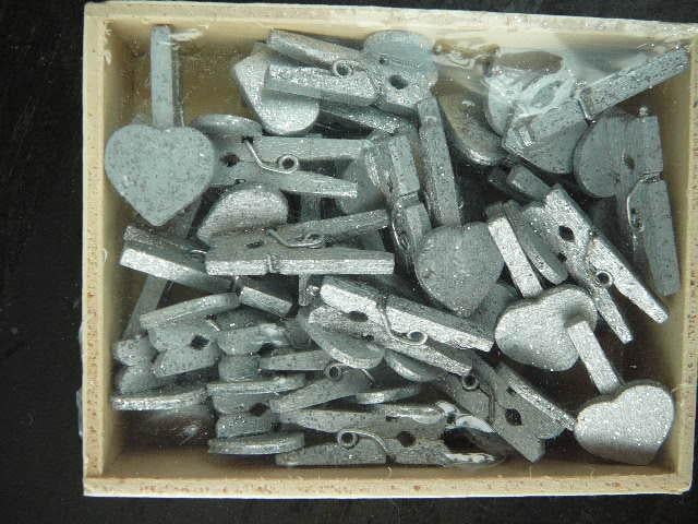 kerst Valentijn zilverkleurige knijpers met hartje, Ophalen of Verzenden, Nieuw