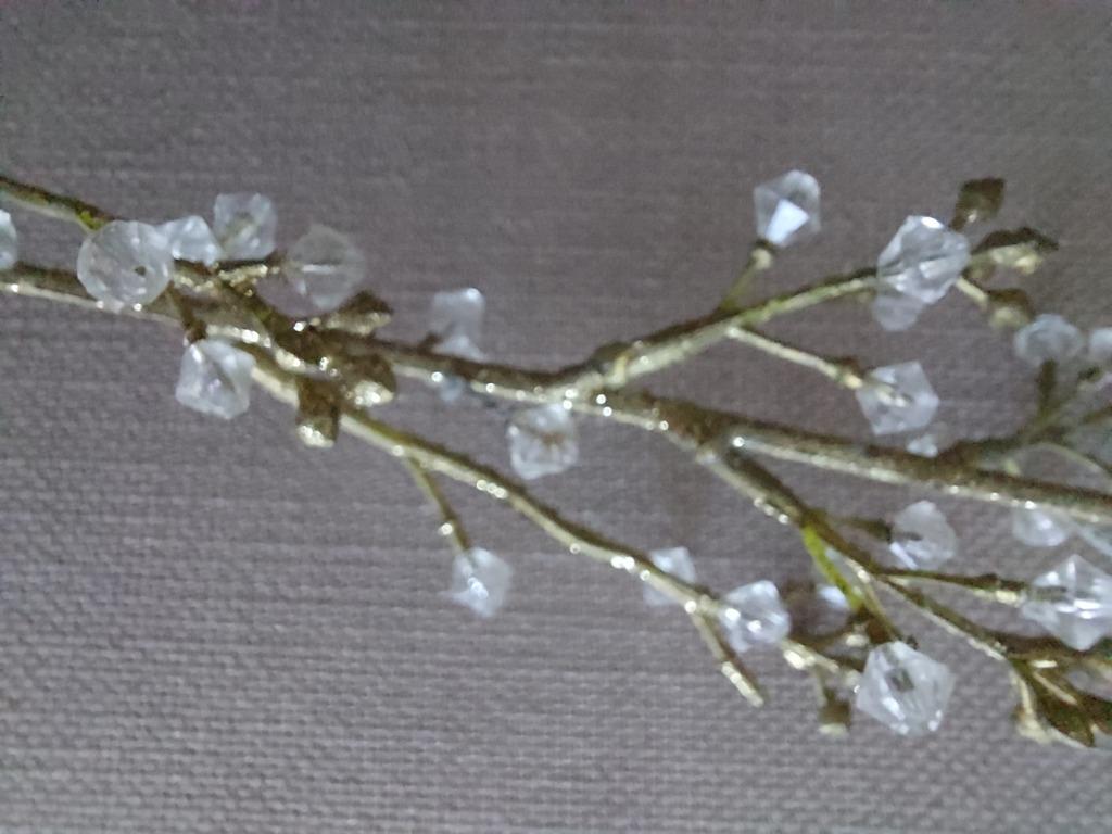 Noël longue branche fleurs comme perle de verre, doré déco, Enlèvement ou Envoi, Utilisé