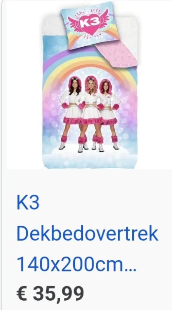 Dekbedovertrek k3, Kinderen en Baby's, Kinderkamer | Beddengoed, Gebruikt, Overige kleuren, Jongetje of Meisje, Dekbedovertrek