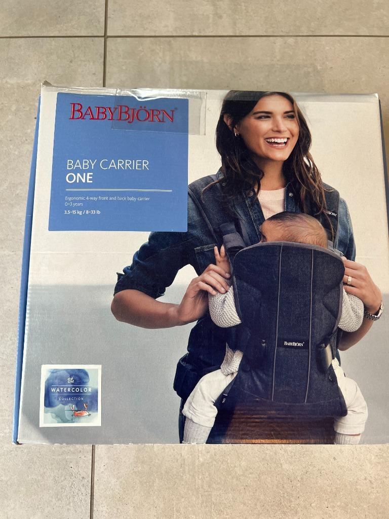Draagzak BabyBjörn "Baby Carrier One" (grijs-blauw), Kinderen en Baby's, Ophalen, Buik of Rug, Zo goed als nieuw, Baby Björn