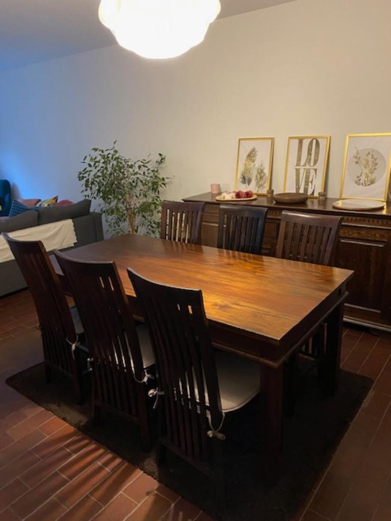 Volhouten tijdloze koloniale eetkamer!, Enlèvement, Comme neuf, Koloniaal - klassiek - tijdloos, 6 à 8 chaises