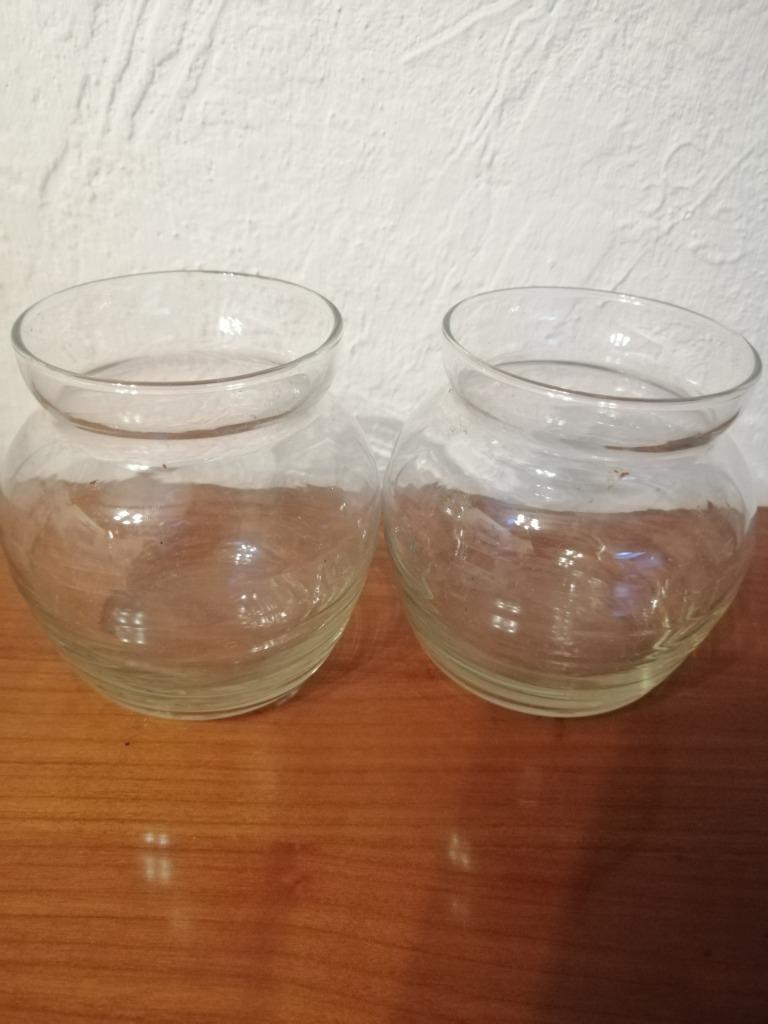 2 pots en verre transparent h:9 cm diam. 7 cm, Moins de 50 cm, Autres couleurs, Comme neuf, Verre