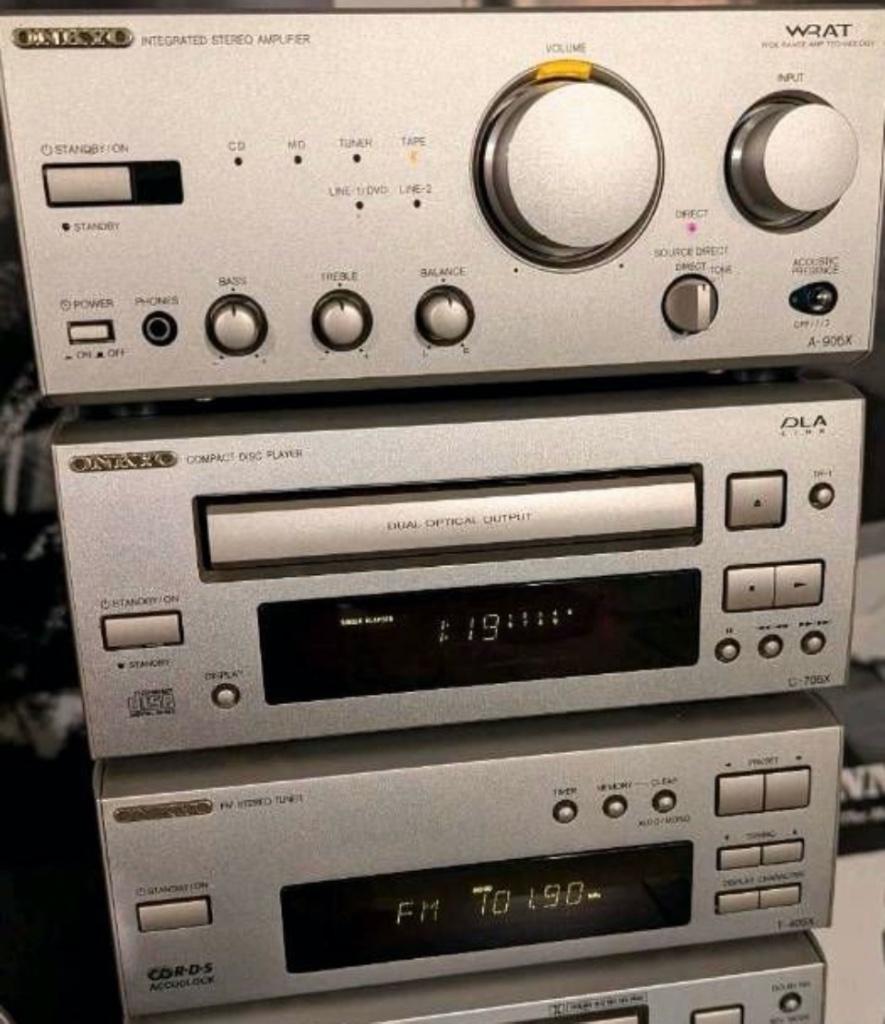 High End - Onkyo T 405 X+C 705 X+A 905 X+ Baffes 130 watt, Neuf, Autres marques, Enlèvement ou Envoi, Micro chaîne