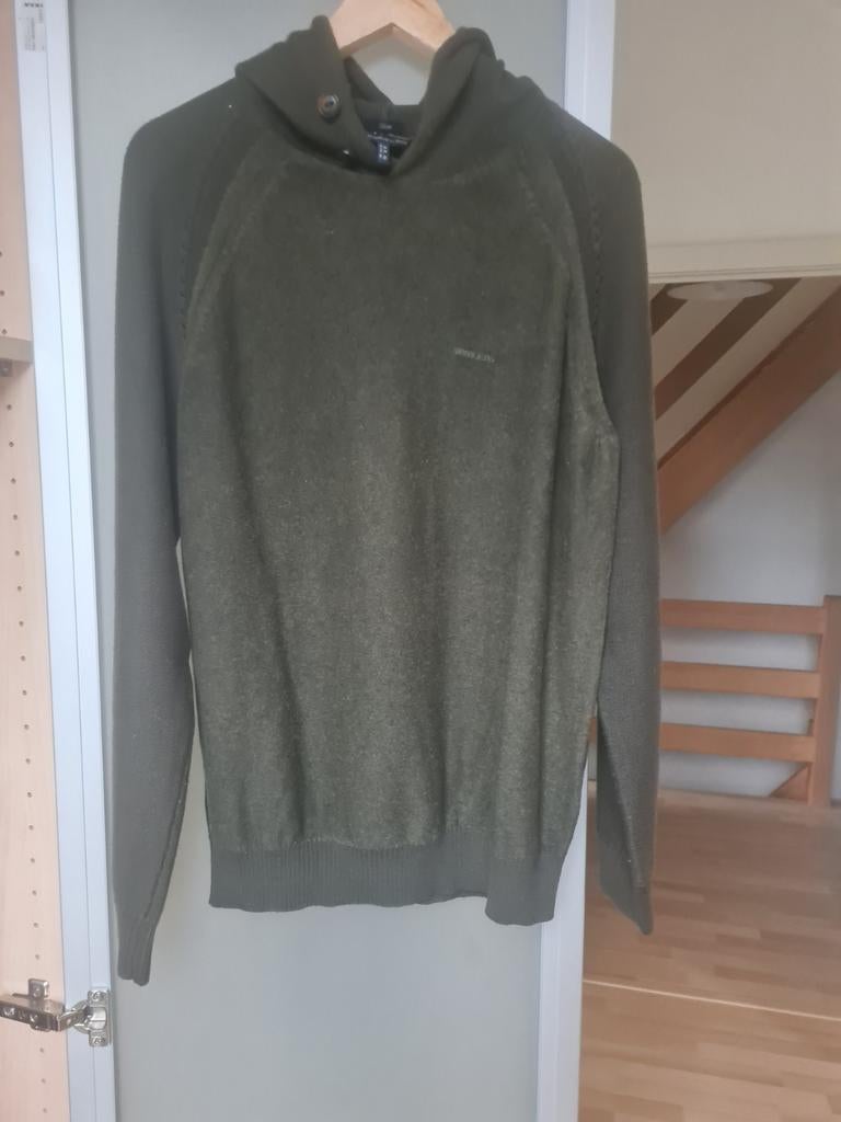 Groene trui met kap Armani jeans. Maat XL slim fit 50% wol, Ophalen, Armani, Maat 56/58 (XL), Zo goed als nieuw