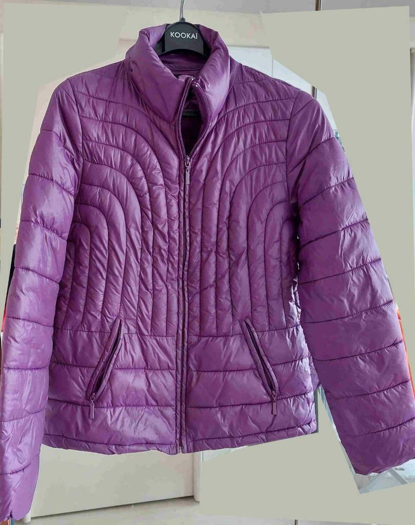 veste doudoune 38 mauve violet mi-légère 2 poche tirette sty, Kleding | Dames, Jassen | Winter, Maat 38/40 (M), Paars, Zo goed als nieuw