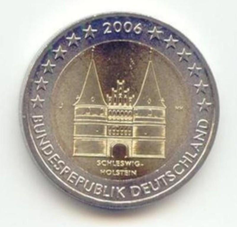 2 euro Duitsland 2006 Holstentor Schleswigholstein G 🇩🇪, Postzegels en Munten, Munten | Europa | Euromunten, Ophalen of Verzenden