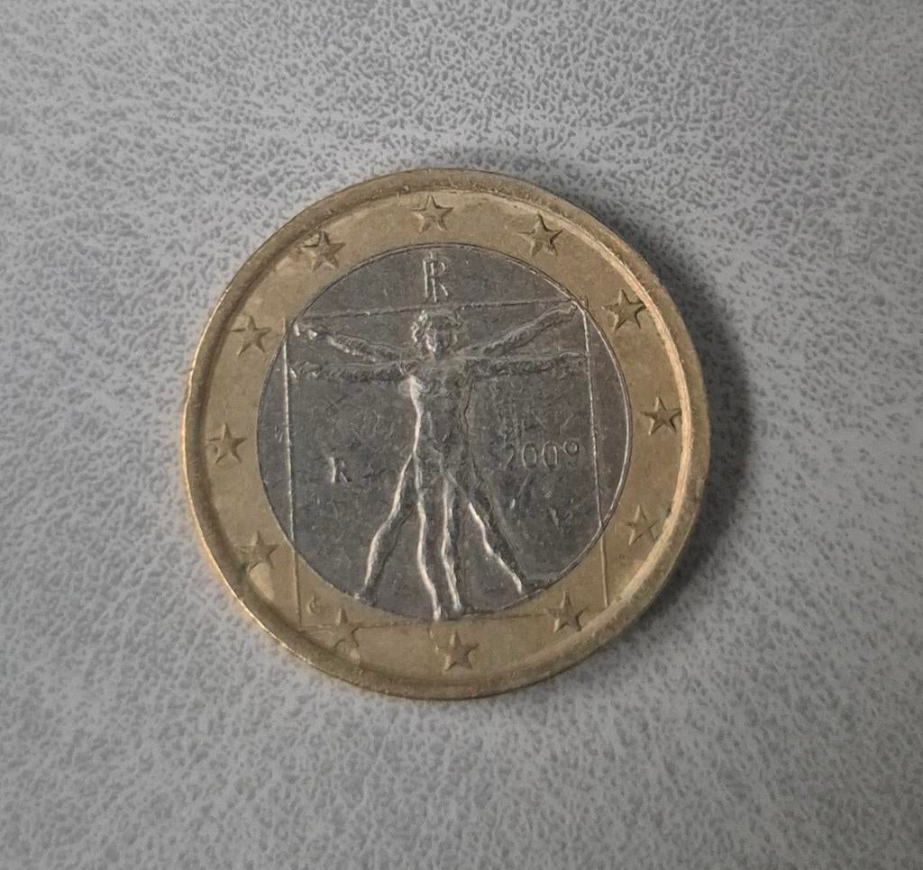Pièce italienne de 1 euro datant de 2009., Enlèvement