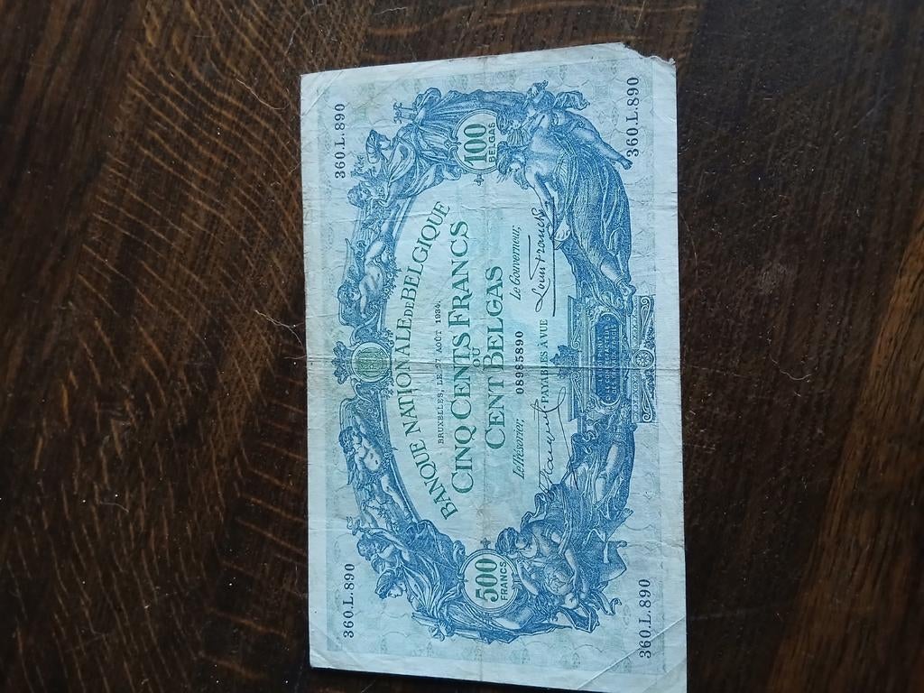 500 fr België 1934, Postzegels en Munten, Bankbiljetten | België, Ophalen of Verzenden