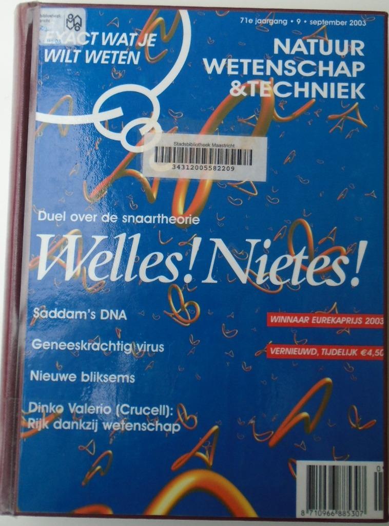 NATUUR WETENSCHAP EN TECHNIEK WELLES NIETES 8710966885307, Boeken, Ophalen of Verzenden, Gelezen