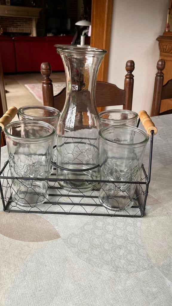 Mand met karaf en 4 glazen, Ophalen, Nieuw