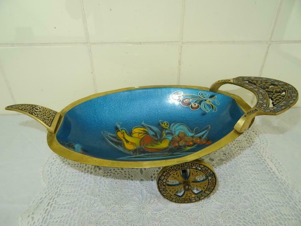 Vintage geëmailleerde fruitschaal Israël fruitschaal curiosa, Antiek en Kunst, Ophalen of Verzenden