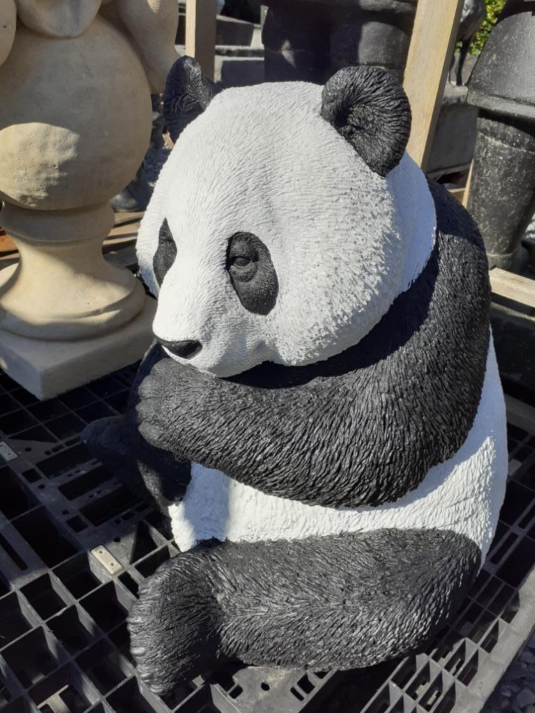 PRACHTIGE PANDA GEMAAKT VAN GEPATINEERDE GERECONSTITUEERDE S, Ophalen, Nieuw, Steen, Dierenbeeld