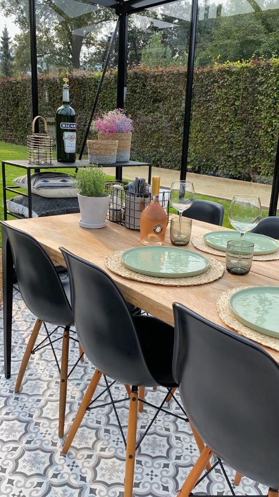 Tafel met 6 stoelen Hay style, Huis en Inrichting, Ophalen, Gebruikt