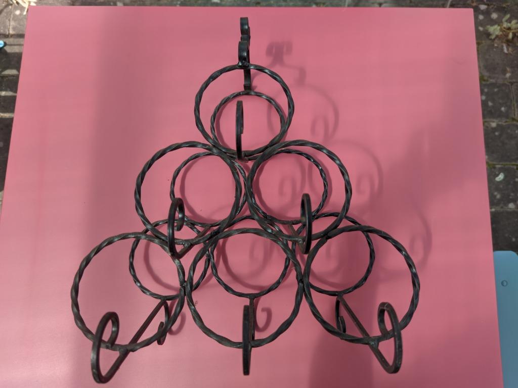 Support porte-bouteilles de vins en fer forgé, Maison & Meubles, Moins de 50 cm, Enlèvement, Métal, 5 à 15 bouteilles