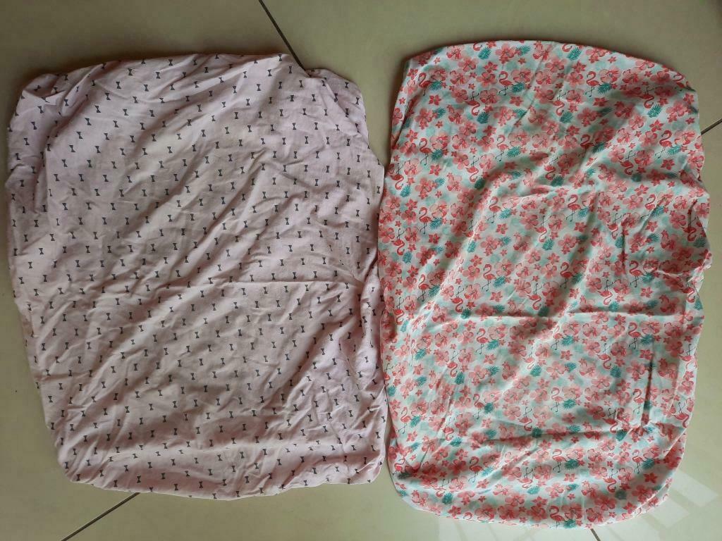 2 roze katoenen overtrekken voor verzorgingskussen, Ophalen of Verzenden, Zo goed als nieuw