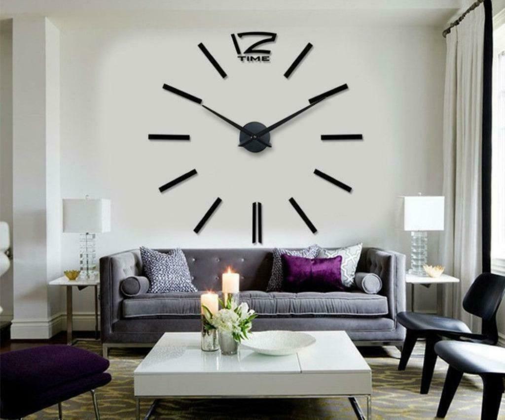 Horloge Murale géante design, moderne, 90-100 cm Neuve Noir, Enlèvement ou Envoi, Neuf, Analogique, Horloge murale