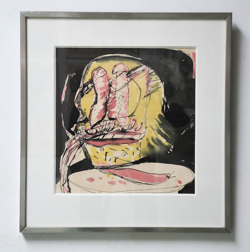 Fred Bervoets. Schilderij op papier., Antiek en Kunst, Ophalen