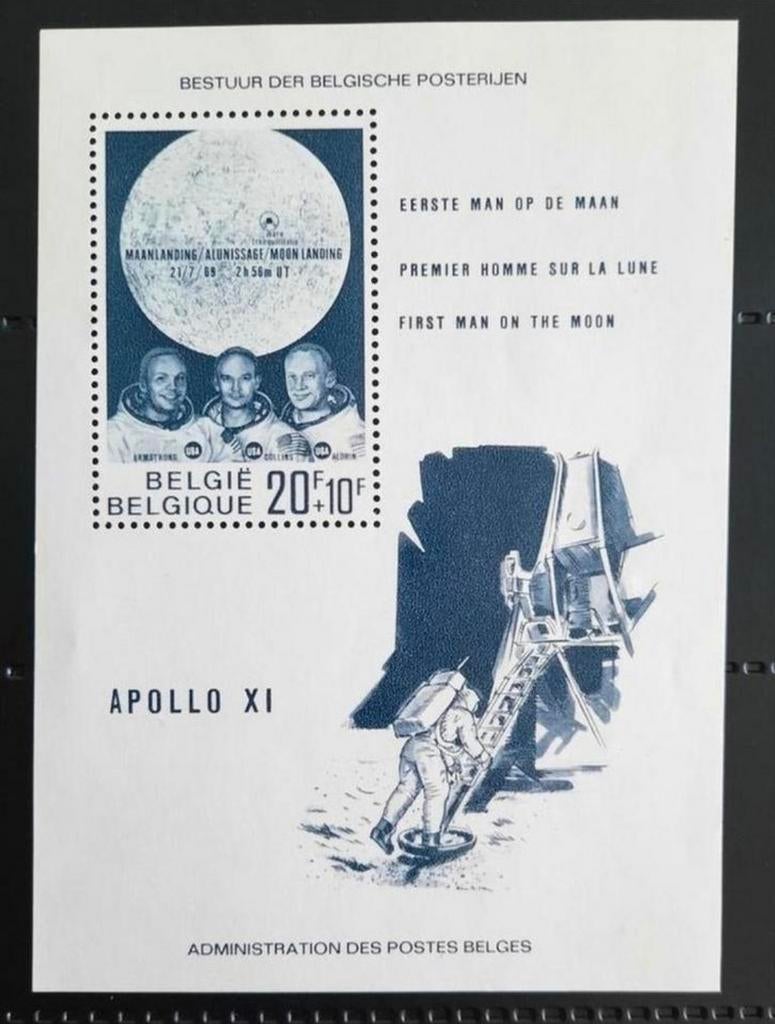 België: OBP 1509-BL46 ** Eerste maanlanding 1969., Frankeerzegel, Ophalen of Verzenden, Zonder stempel, Postfris
