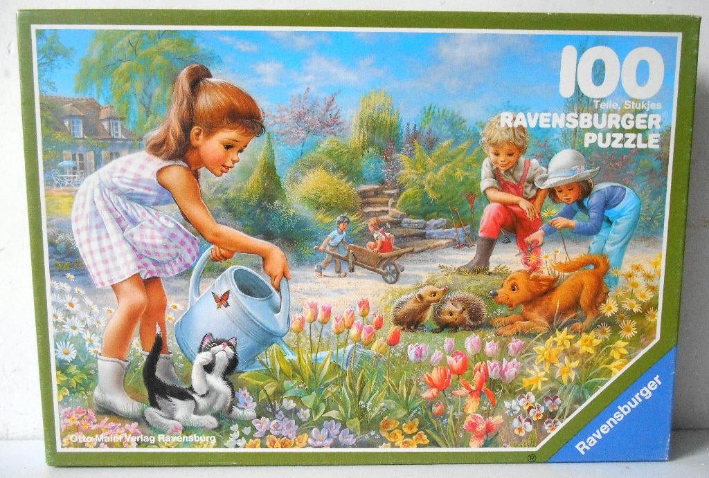 Vintage puzzel Tiny in de tuin, Verzenden, Meer dan 50 stukjes, Gebruikt