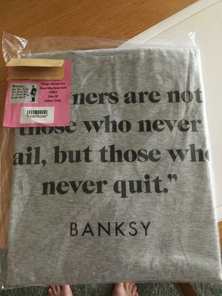 2 stuks heren/dames t shirt van graffit ikunstenaar banksy, Ophalen, Nieuw, Maat 46 (S) of kleiner, Grijs