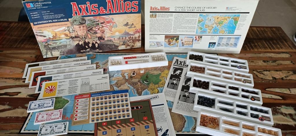 Vintage 1984 MB Gamemasters Axis & Allies (zeldzaam), Hobby en Vrije tijd, Ophalen of Verzenden, Zo goed als nieuw, MB Spellen