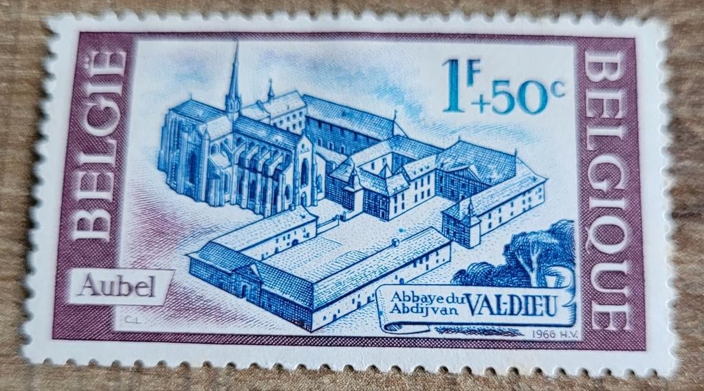 Oude postzegel: Abdij van Valdieu (1966), Frankeerzegel, Ophalen of Verzenden, Zonder gom, Overig