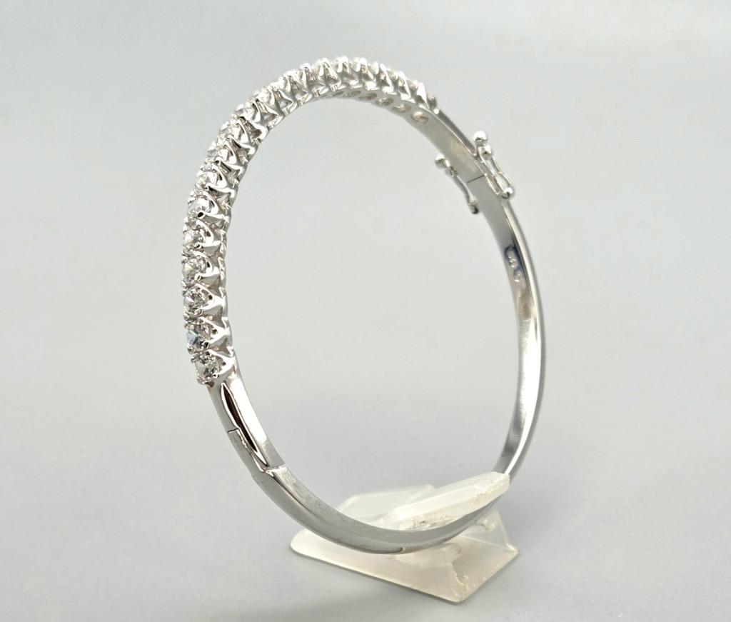 Zilveren slavenarmband met zirkonia's. 2025/679., Verzenden, Nieuw, Zilver, Zilver
