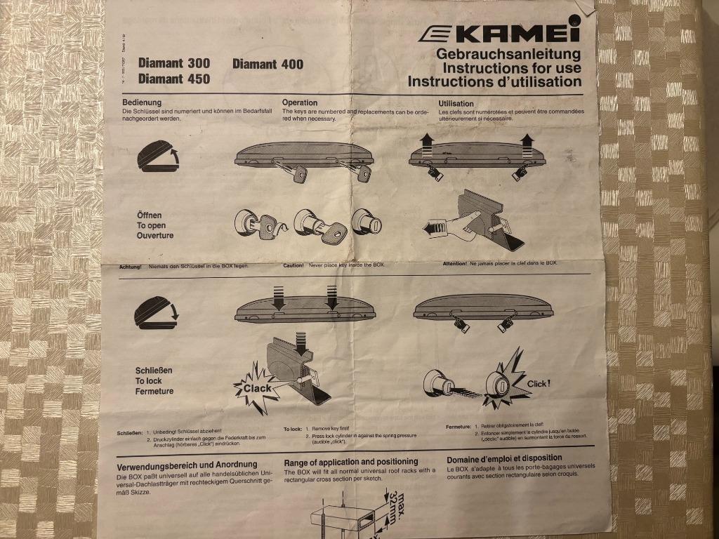 Kamei Diamant 400 dakkoffer, Autos : Divers, Coffres de toit, Enlèvement, Utilisé