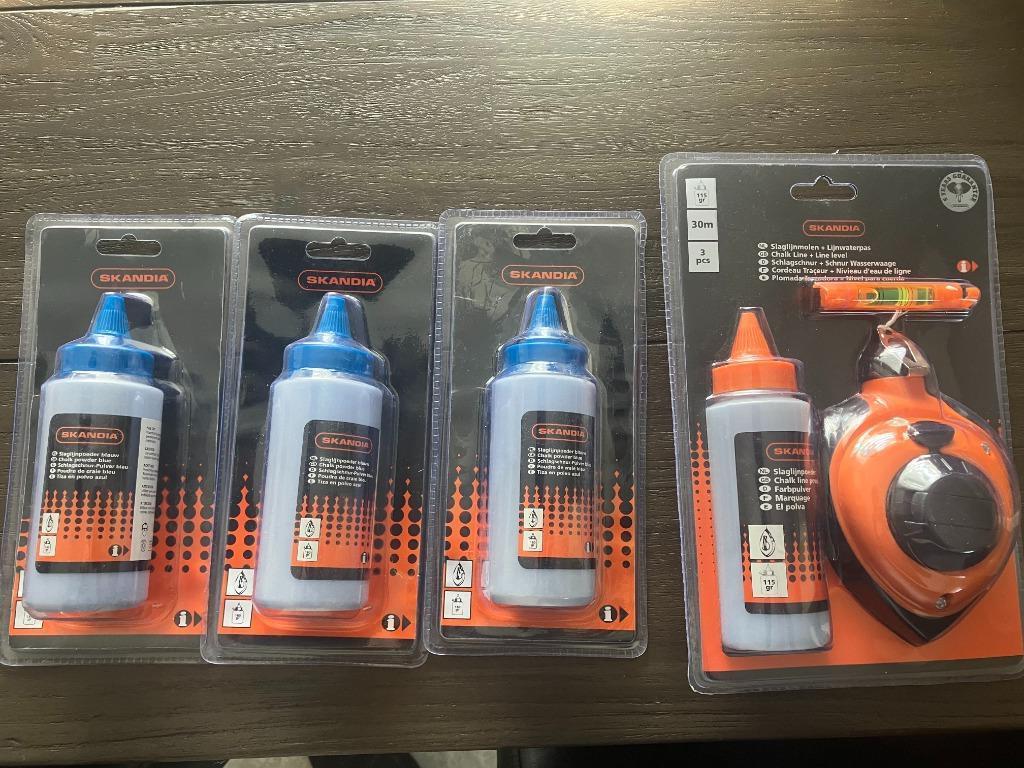 Nieuw slaglijnmolen + poeder + waterpas, Doe-het-zelf en Bouw, Gereedschap | Handgereedschap, Ophalen, Nieuw