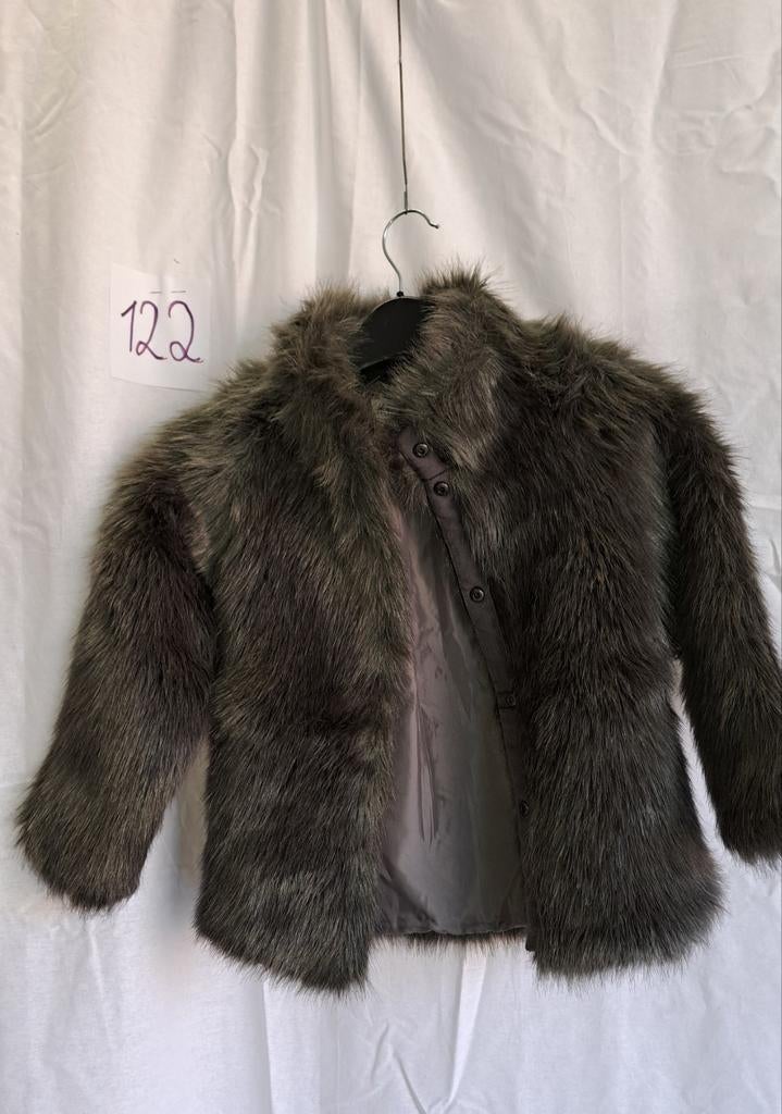 Jas pels grijs 122 nieuw, Kinderen en Baby's, Ophalen of Verzenden, Zo goed als nieuw, Jas
