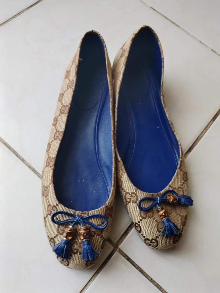 Ballerines Gucci authentique PT 38, Comme neuf, Brun, Ballerines