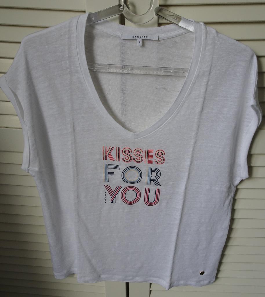 Xandres wit t-shirt, Kleding | Dames, T-shirts, Gedragen, Maat 42/44 (L), Wit, Korte mouw, Ophalen of Verzenden