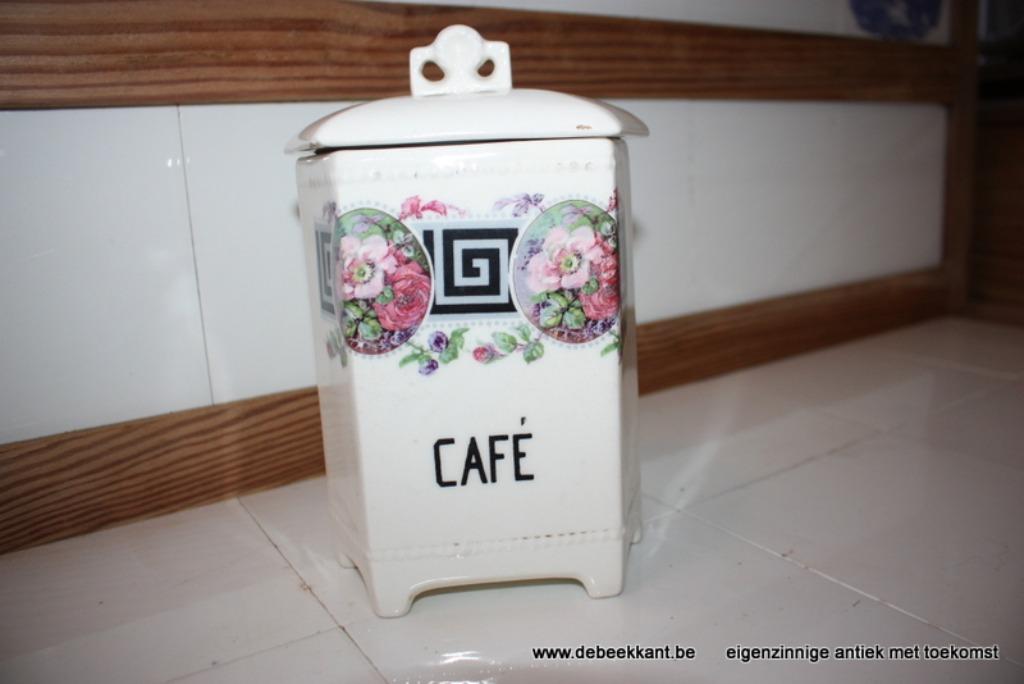 Retro vintage oude antieke voorraadpot artdeco café, Enlèvement ou Envoi