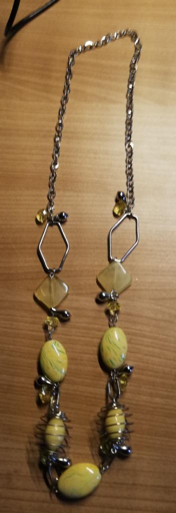Gele halsketting, Bijoux, Sacs & Beauté, Colliers, Enlèvement ou Envoi, Comme neuf, Jaune, Autres matériaux