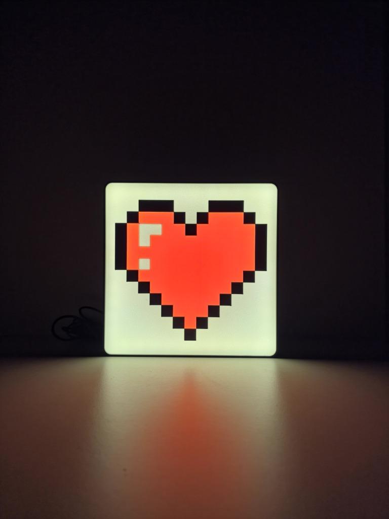 Lumière/boîte à lumière LED Pixel Heart, Neuf, Autres culots, Enlèvement ou Envoi, Retro Gaming Stijl