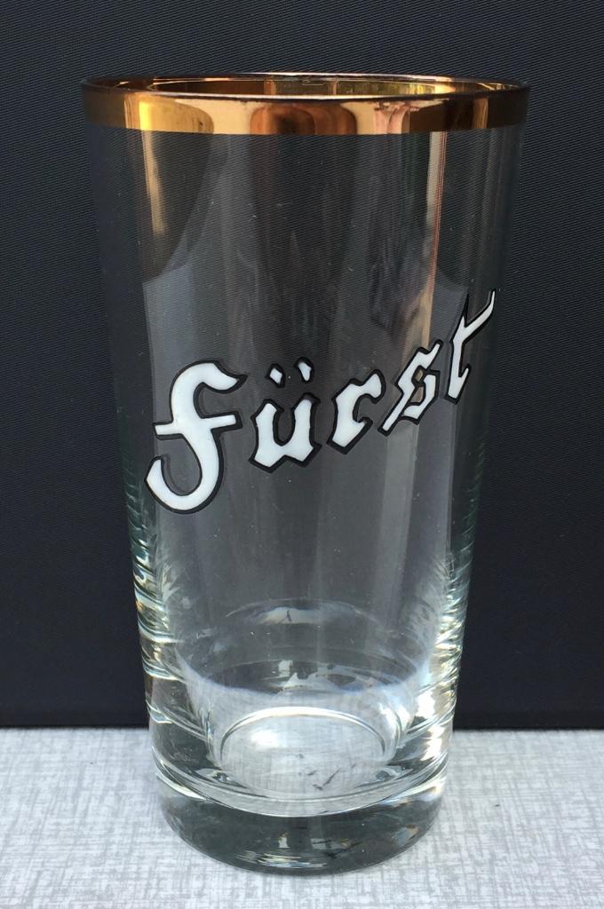 Bierglas Fürst emaille Brij Het Sas Boortmeerbeek, Ophalen of Verzenden, Zo goed als nieuw, Glas of Glazen, Overige merken