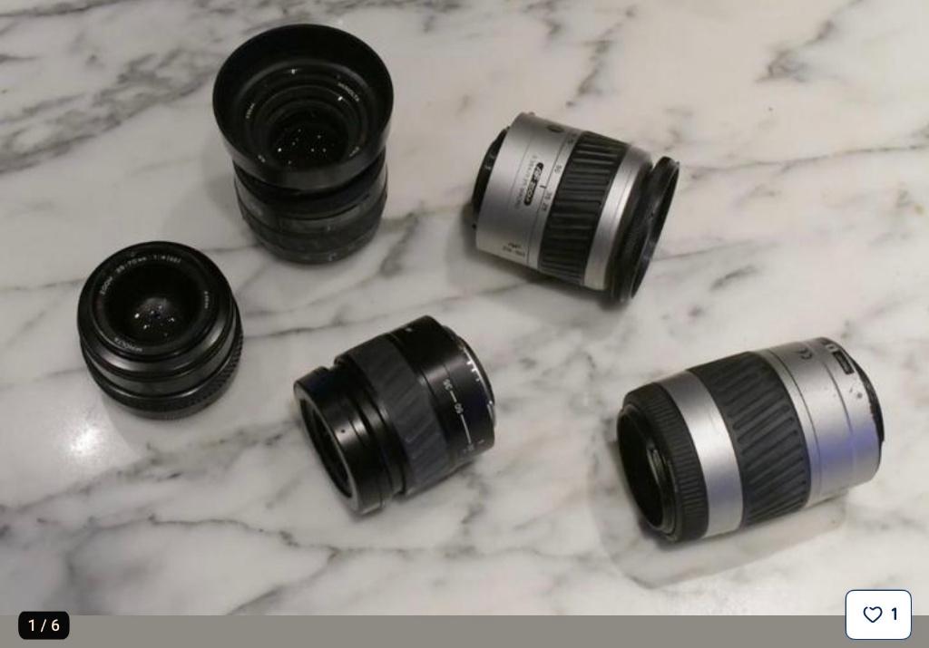 Minolta set van 5 AF lenzen, Ophalen of Verzenden, 1980 tot heden, Lens of Lenzen