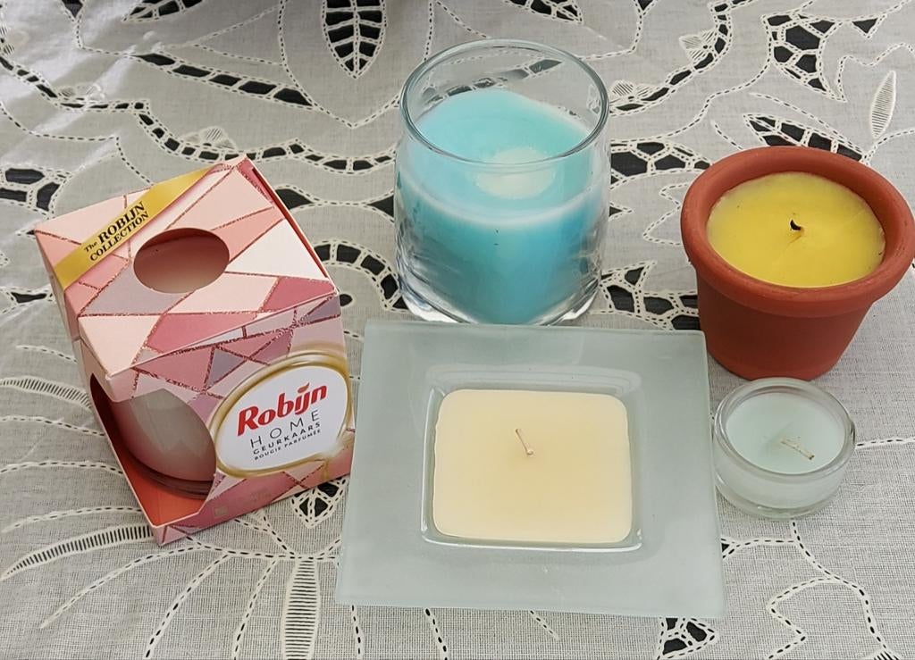 5 bougies parfumées, Collections, Enlèvement ou Envoi, Comme neuf