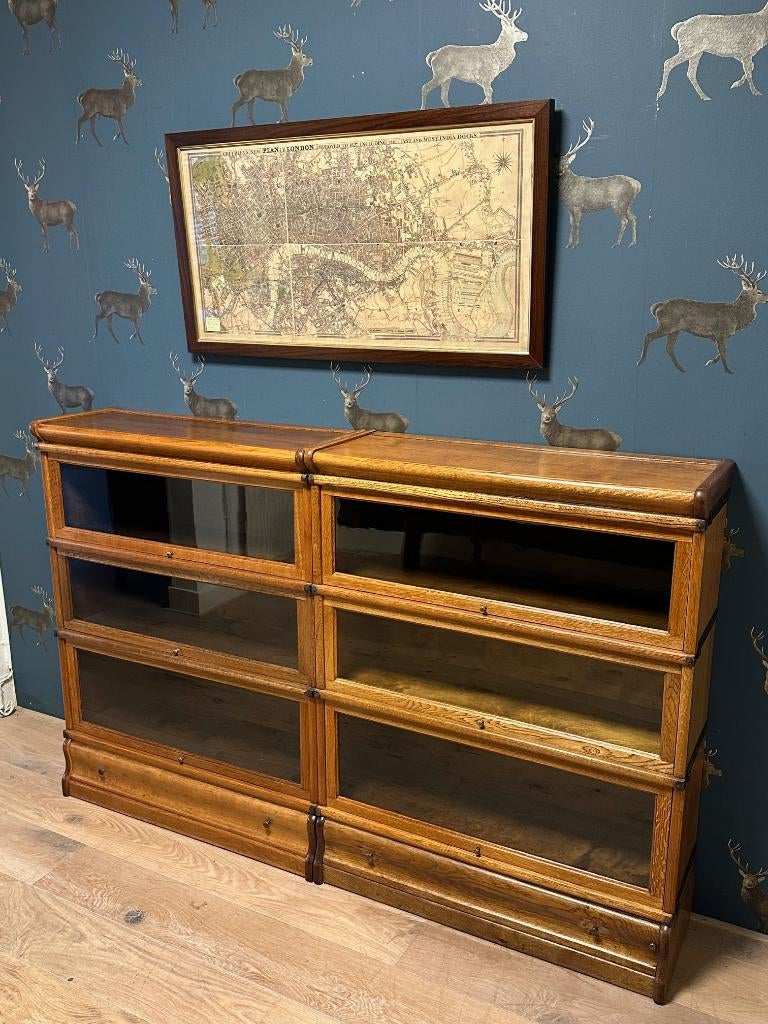 Antieke eiken Globe Wernicke boekenkast, Antiek en Kunst, Ophalen of Verzenden