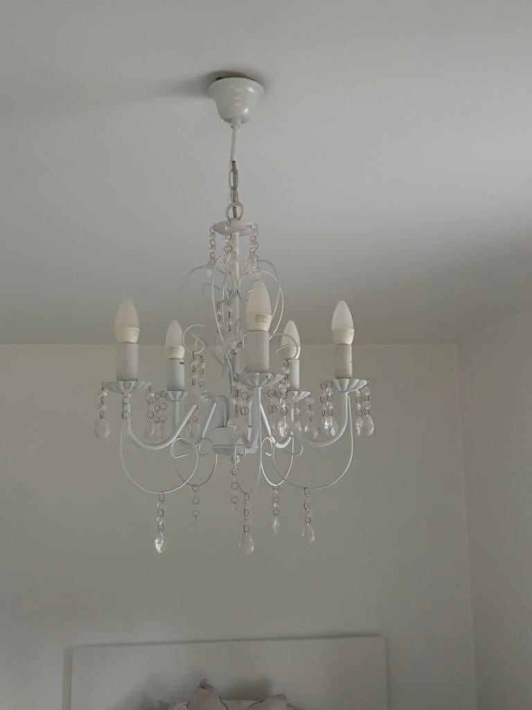 Lustre style baroque blanc, Enlèvement, Utilisé