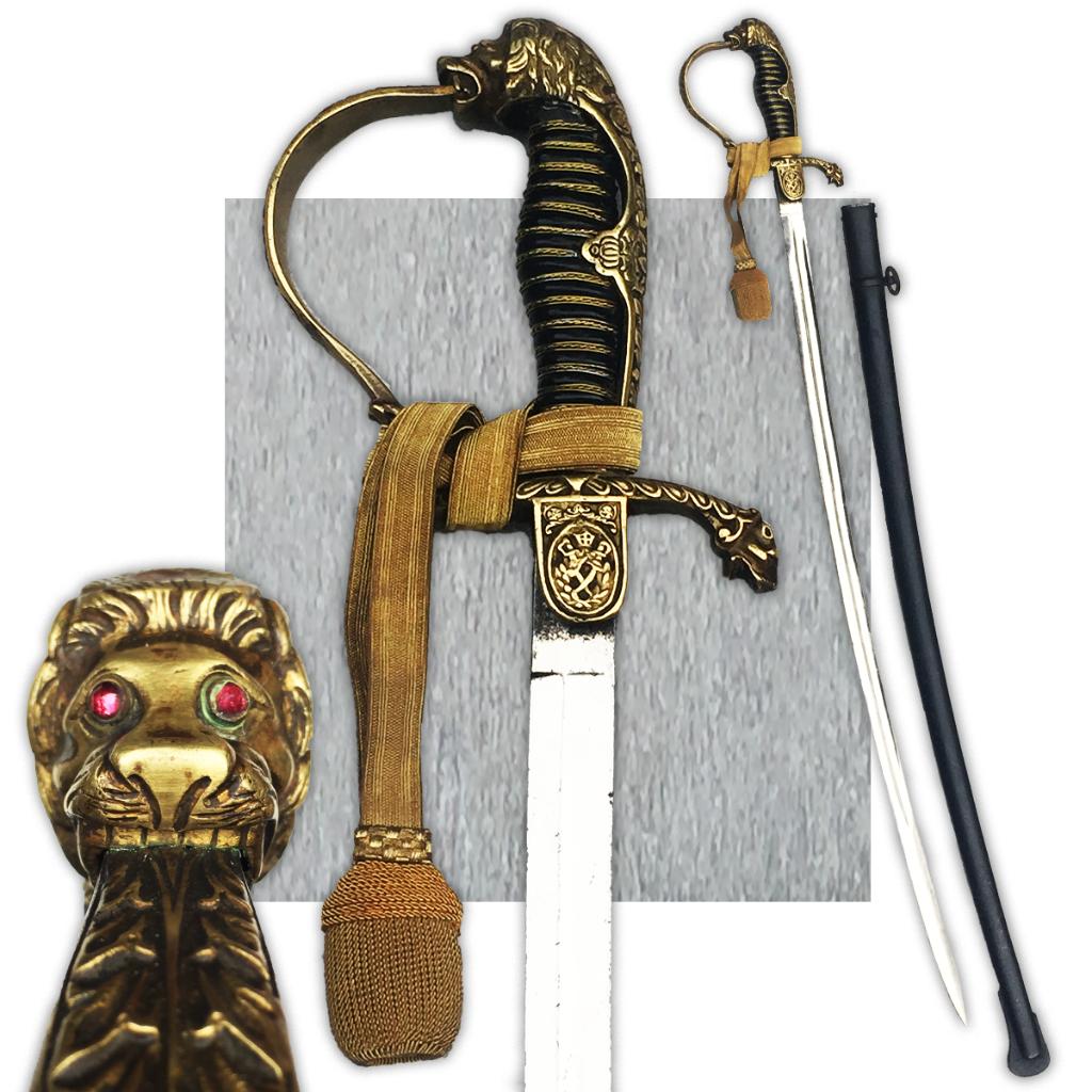🚨WW1 : SABRE D'OFFICIER PRUSSIEN YEUX RUBIS XIX ORIGINAL, Envoi, Armée de terre, Épée ou sabre