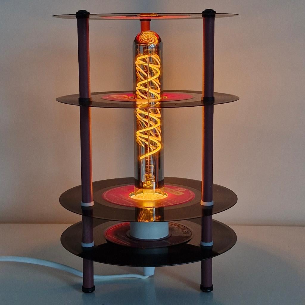 Retro VinylLight Tafellamp 7 inch (purple/rose), Cd's en Dvd's, Vinyl | Overige Vinyl, Zo goed als nieuw, Overige formaten, Ophalen of Verzenden