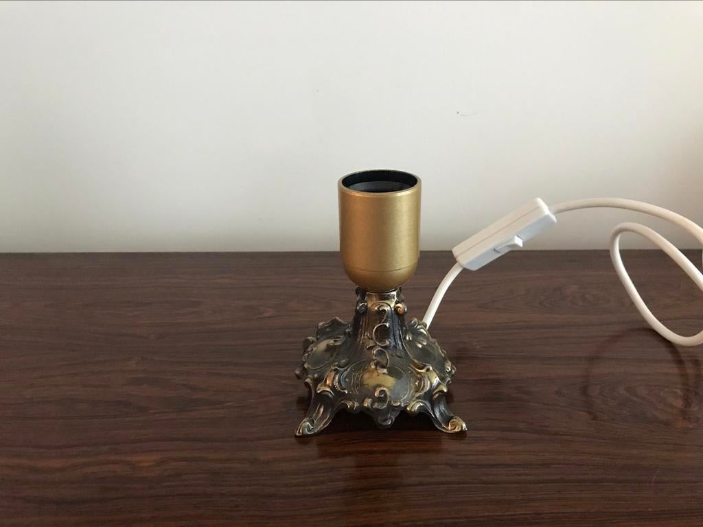 Oude tafellamp koper kleurig, Antiek en Kunst, Ophalen of Verzenden